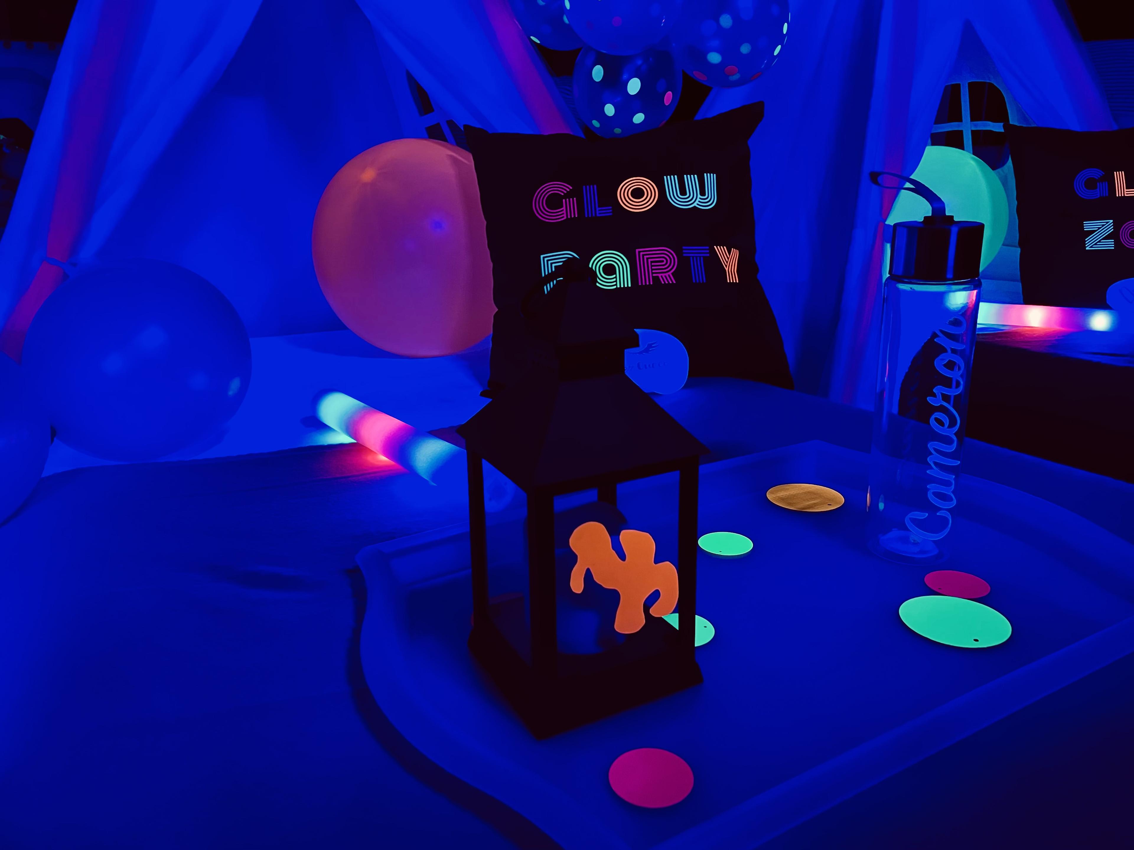 Glow and backlight themed party