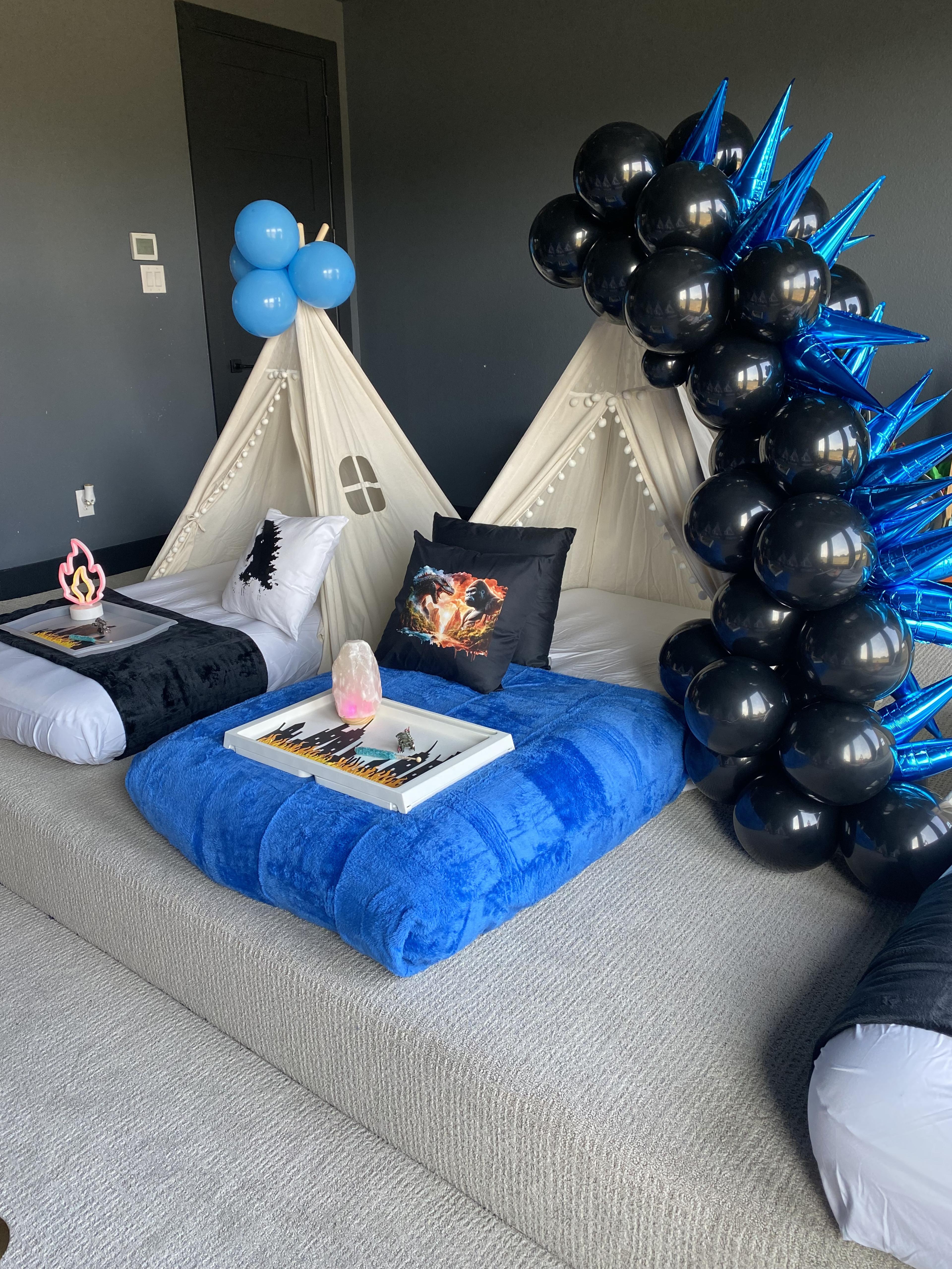 Godzilla themed sleepover party